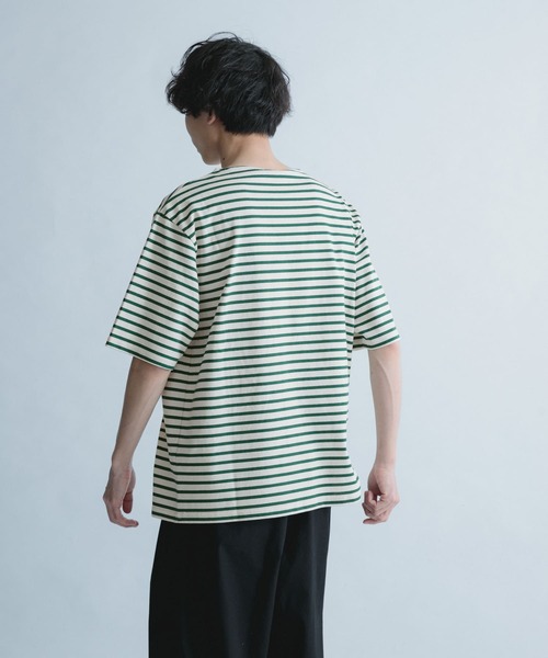 FORK&SPOON(フォークアンドスプーン)の「『ユニセックス』FORK&SPOON ボートネックボーダーショートスリーブ(Tシャツ/カットソー・メンズ・ホワイト系その他/ブラック系その他/グリーン系その他/パープル系その他・4/5)」の21枚目の写真