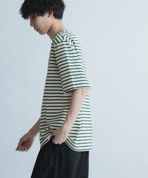 FORK&SPOON(フォークアンドスプーン)の「『ユニセックス』FORK&SPOON ボートネックボーダーショートスリーブ(Tシャツ/カットソー・メンズ・ホワイト系その他/ブラック系その他/グリーン系その他/パープル系その他・4/5)」の22枚目の写真