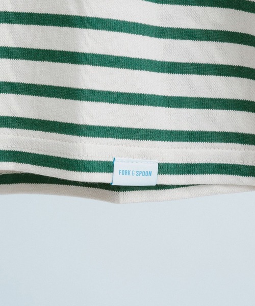 FORK&SPOON(フォークアンドスプーン)の「『ユニセックス』FORK&SPOON ボートネックボーダーショートスリーブ(Tシャツ/カットソー・メンズ・ホワイト系その他/ブラック系その他/グリーン系その他/パープル系その他・4/5)」の11枚目の写真