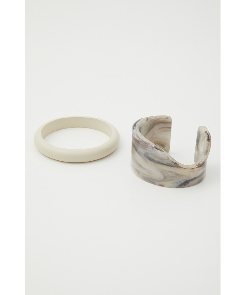 AZUL by moussy（アズールバイマウジー）の「WOOD×MARBLE BANGLE/ウッド×マーブルバングル（ブレスレット・レディース・ホワイト系その他/ブラウン系その他・FREE）」の7枚目の写真