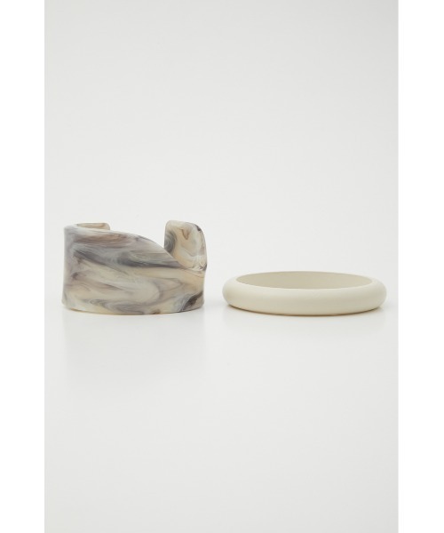 AZUL by moussy（アズールバイマウジー）の「WOOD×MARBLE BANGLE/ウッド×マーブルバングル（ブレスレット・レディース・ホワイト系その他/ブラウン系その他・FREE）」の8枚目の写真
