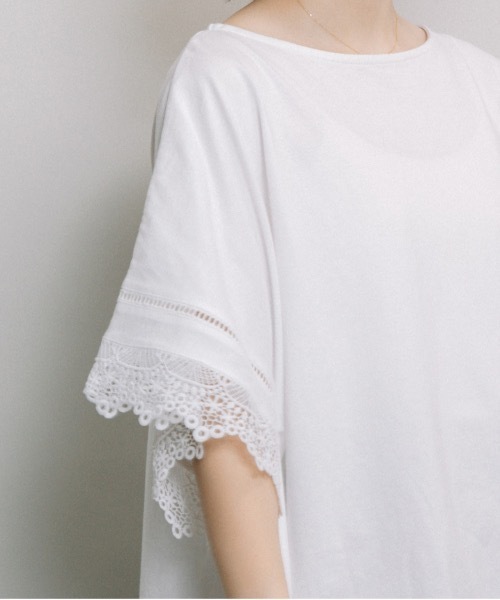 refinedworks(リファインドワークス)の「レース付きポンチョ(Tシャツ/カットソー・レディース・オフホワイト/グレー系その他/ダークブルー・FREE)」の15枚目の写真