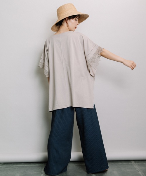 refinedworks(リファインドワークス)の「レース付きポンチョ(Tシャツ/カットソー・レディース・オフホワイト/グレー系その他/ダークブルー・FREE)」の22枚目の写真