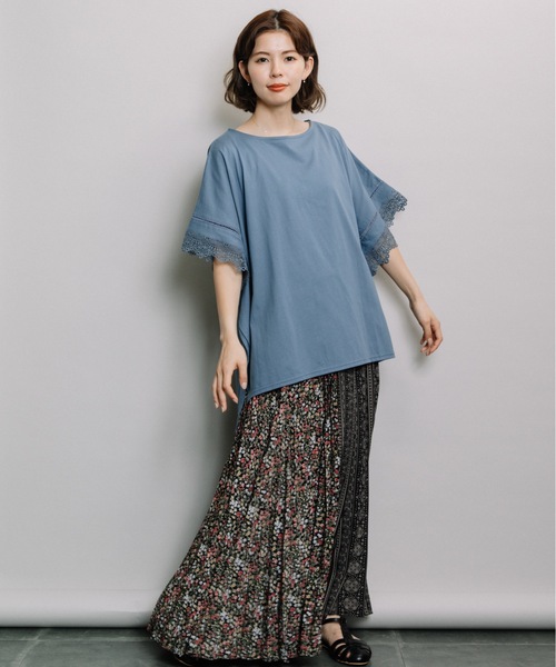 refinedworks(リファインドワークス)の「レース付きポンチョ(Tシャツ/カットソー・レディース・オフホワイト/グレー系その他/ダークブルー・FREE)」の19枚目の写真