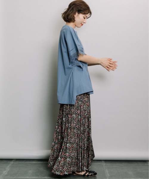 refinedworks(リファインドワークス)の「レース付きポンチョ(Tシャツ/カットソー・レディース・オフホワイト/グレー系その他/ダークブルー・FREE)」の13枚目の写真