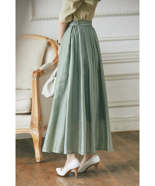 &. NOSTALGIA（アンドドットノスタルジア）の「《harさんコラボ》シアータックフレアスカート（スカート・レディース・ブラック/グリーン/ピンク系その他/ダークオレンジ・FREE）」の3枚目の写真