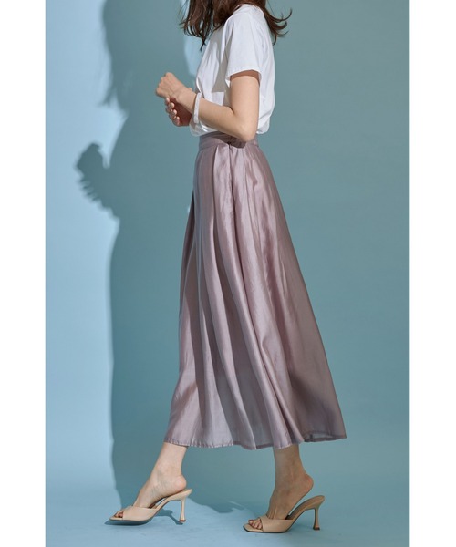 &. NOSTALGIA（アンドドットノスタルジア）の「《harさんコラボ》シアータックフレアスカート（スカート・レディース・ブラック/グリーン/ピンク系その他/ダークオレンジ・FREE）」の7枚目の写真