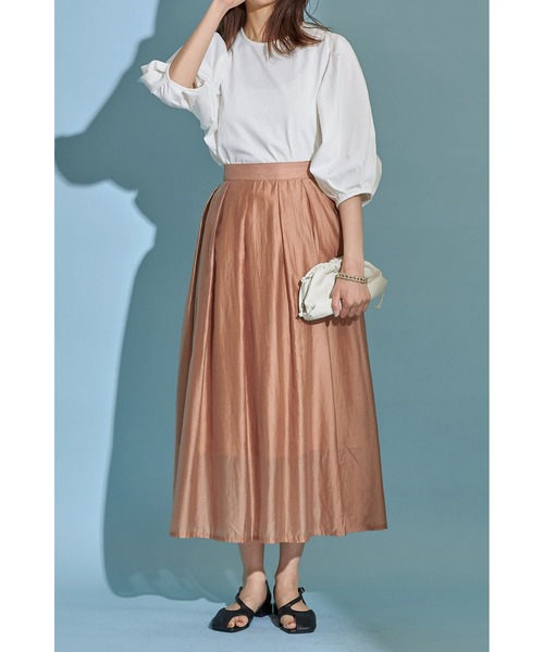 &. NOSTALGIA（アンドドットノスタルジア）の「《harさんコラボ》シアータックフレアスカート（スカート・レディース・ブラック/グリーン/ピンク系その他/ダークオレンジ・FREE）」の10枚目の写真