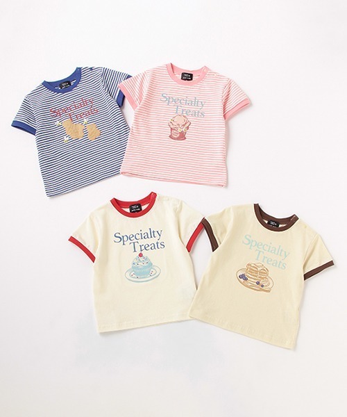 petit main（プティマイン）の「【オーガビッツ】リンガーロゴTシャツ（Tシャツ/カットソー・キッズ・ピンク/ブルー/ライトベージュ/アイボリー・110cm/120cm/80ｃｍ/100cm/130cm/90cm）」の13枚目の写真