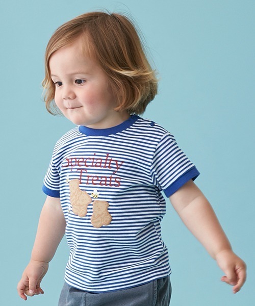 petit main（プティマイン）の「【オーガビッツ】リンガーロゴTシャツ（Tシャツ/カットソー・キッズ・ピンク/ブルー/ライトベージュ/アイボリー・110cm/120cm/80ｃｍ/100cm/130cm/90cm）」の22枚目の写真