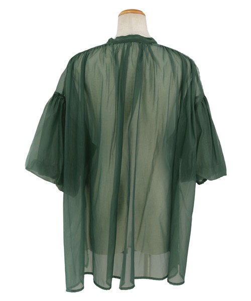 ＡＮＤＪ（アンドジェイ）の「オーガンジーボリューム袖ギャザーブラウス（シャツ/ブラウス・レディース・ブラック/ブラウン/グレー/グリーン/アイボリー・M）」の9枚目の写真