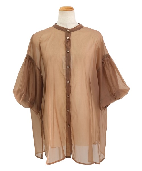 ＡＮＤＪ（アンドジェイ）の「オーガンジーボリューム袖ギャザーブラウス（シャツ/ブラウス・レディース・ブラック/ブラウン/グレー/グリーン/アイボリー・M）」の20枚目の写真