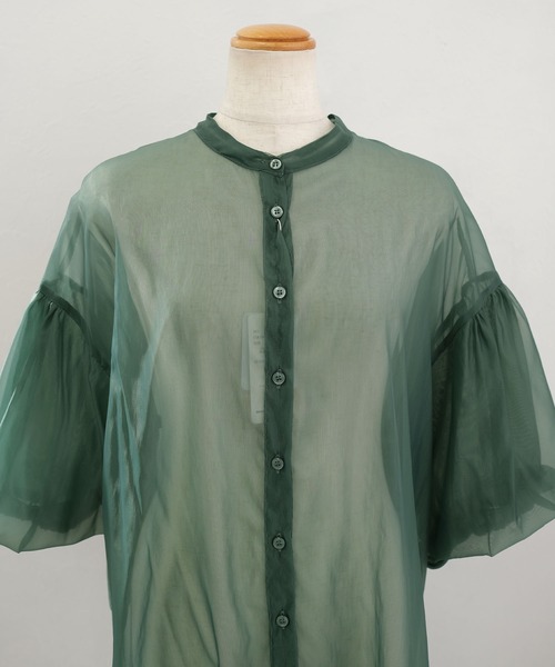 ＡＮＤＪ（アンドジェイ）の「オーガンジーボリューム袖ギャザーブラウス（シャツ/ブラウス・レディース・ブラック/ブラウン/グレー/グリーン/アイボリー・M）」の15枚目の写真