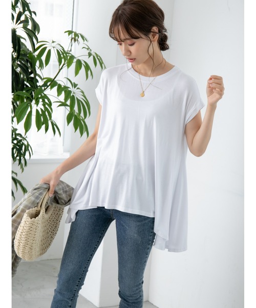 fifth(フィフス)の「とろみタッチイレギュラーヘムトップス(Tシャツ/カットソー・レディース・ホワイト/カーキ/ダークグレー・M)」の9枚目の写真