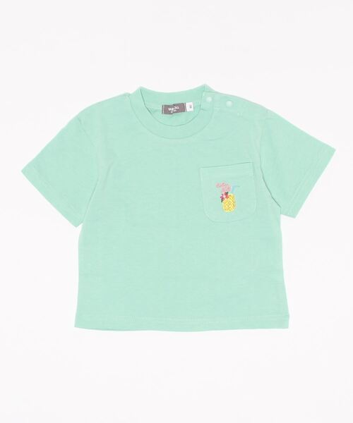 BABYDOLL（ベビードール）の「親子お揃い 夏モチーフ刺繍Tシャツ 6833K（Tシャツ/カットソー・キッズ・ホワイト/チャコールグレー/ライトブルー/パープル/ストーン/ライトイエロー/チェリーピンク/ライトグリーン系1・80ｃｍ/90cm/110cm/100cm/120cm/130cm/140cm/150cm）」の11枚目の写真