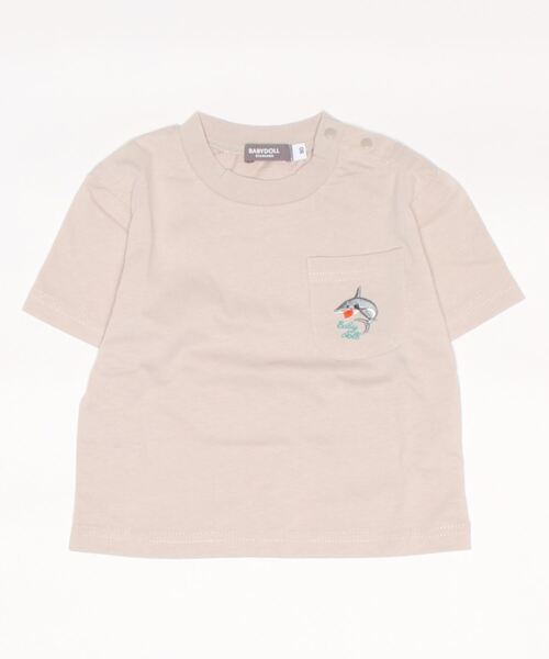 BABYDOLL（ベビードール）の「親子お揃い 夏モチーフ刺繍Tシャツ 6833K（Tシャツ/カットソー・キッズ・ホワイト/チャコールグレー/ライトブルー/パープル/ストーン/ライトイエロー/チェリーピンク/ライトグリーン系1・80ｃｍ/90cm/110cm/100cm/120cm/130cm/140cm/150cm）」の15枚目の写真