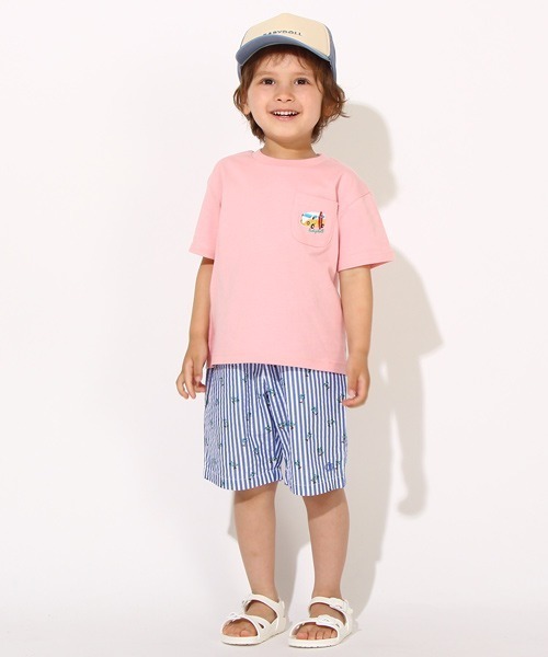 BABYDOLL（ベビードール）の「親子お揃い 夏モチーフ刺繍Tシャツ 6833K（Tシャツ/カットソー・キッズ・ホワイト/チャコールグレー/ライトブルー/パープル/ストーン/ライトイエロー/チェリーピンク/ライトグリーン系1・80ｃｍ/90cm/110cm/100cm/120cm/130cm/140cm/150cm）」の21枚目の写真