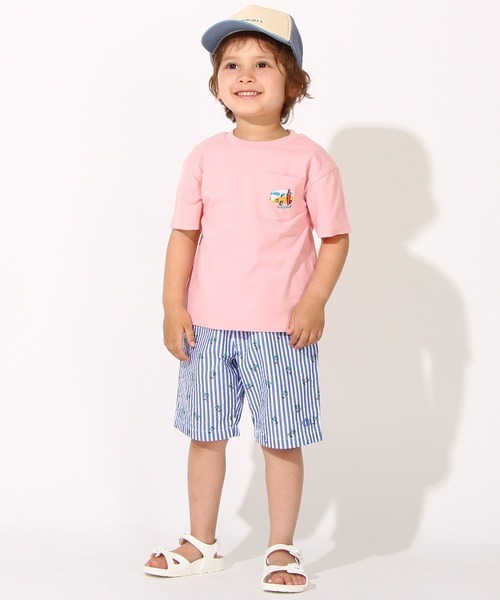 BABYDOLL（ベビードール）の「親子お揃い 夏モチーフ刺繍Tシャツ 6833K（Tシャツ/カットソー・キッズ・ホワイト/チャコールグレー/ライトブルー/パープル/ストーン/ライトイエロー/チェリーピンク/ライトグリーン系1・80ｃｍ/90cm/110cm/100cm/120cm/130cm/140cm/150cm）」の20枚目の写真