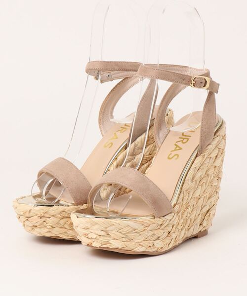 DURAS(デュラス)の「【DURAS】 厚底ウェッジソールサンダル(サンダル・レディース・ベージュ/ブラック/グリーン・LL/L/S/M)」の2枚目の写真