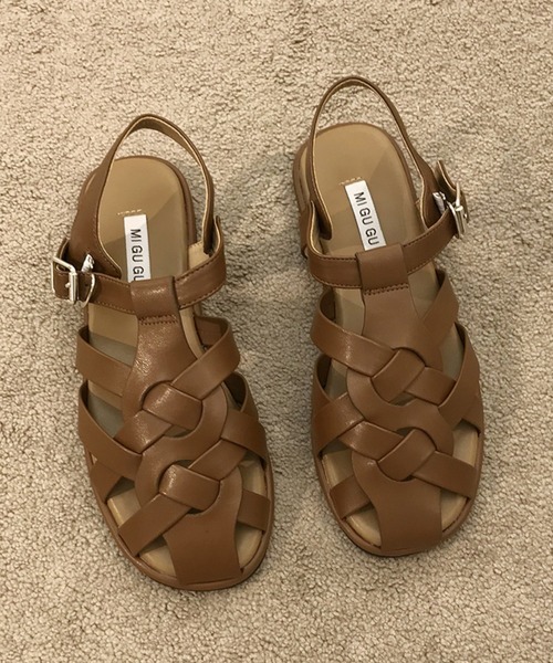 Doula Doula(ドゥーラドゥーラ)の「フラットグルカサンダル(サンダル・レディース・ブラック/ブラウン/オフホワイト・S/M)」の1枚目の写真