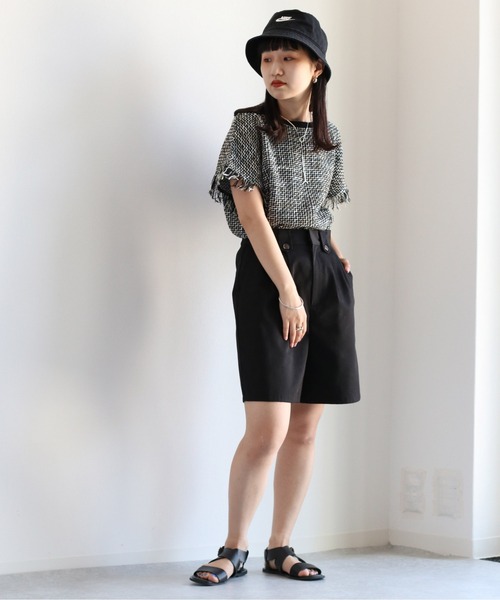 cepo（セポ）の「サマーツイードフリンジトップス（Tシャツ/カットソー・レディース・ブラック/オフホワイト・M）」の7枚目の写真