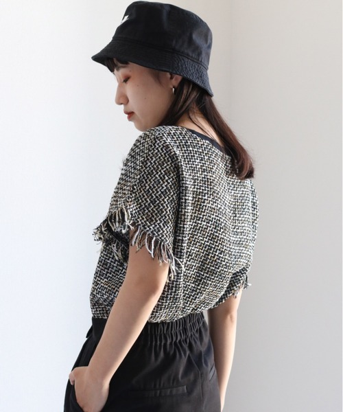 cepo（セポ）の「サマーツイードフリンジトップス（Tシャツ/カットソー・レディース・ブラック/オフホワイト・M）」の15枚目の写真