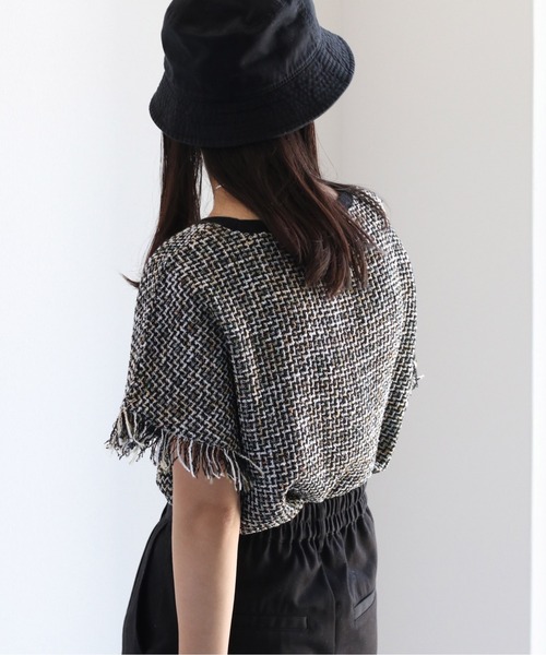 cepo（セポ）の「サマーツイードフリンジトップス（Tシャツ/カットソー・レディース・ブラック/オフホワイト・M）」の9枚目の写真