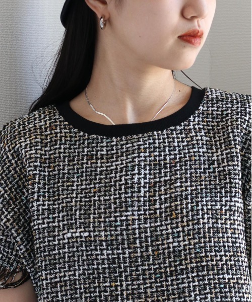 cepo（セポ）の「サマーツイードフリンジトップス（Tシャツ/カットソー・レディース・ブラック/オフホワイト・M）」の17枚目の写真