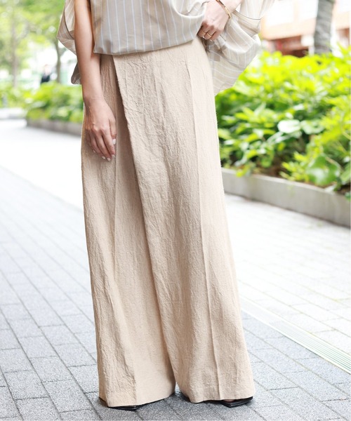 JOURNAL STANDARD LUXE　麻100%　ラップパンツ　タイパンツ JOURNAL STANDARD LUXE 麻100% ラップパンツ タイパンツ