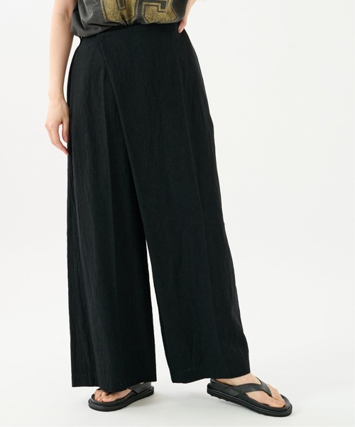 journal standard L'essage(ジャーナルスタンダードレサージュ)の「リネンラップパンツ(その他パンツ・レディース・ブラック/アイボリー・38/36)」の7枚目の写真