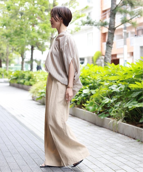 journal standard L'essage(ジャーナルスタンダードレサージュ)の「リネンラップパンツ(その他パンツ・レディース・ブラック/アイボリー・38/36)」の11枚目の写真