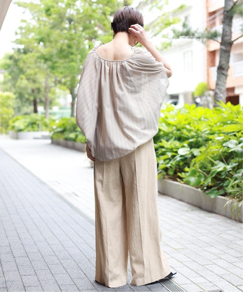 journal standard L'essage(ジャーナルスタンダードレサージュ)の「リネンラップパンツ(その他パンツ・レディース・ブラック/アイボリー・38/36)」の12枚目の写真