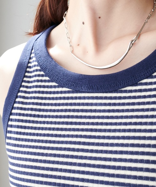 DISCOAT（ディスコート）の「カップ付リブボーダーアメスリタンクトップ（タンクトップ・レディース・ブラック/ブラウン/グリーン/ネイビー・FREE）」の16枚目の写真