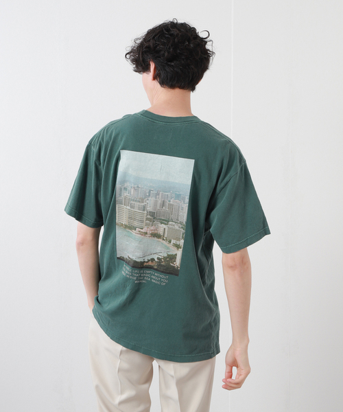 SALVAGE PUBLIC(サルベージパブリック)の「【SALVAGE PUBLIC/サルベージパブリック×DESMOND×JS】別注 プリントTシャツI(Tシャツ/カットソー・メンズ・グリーン/タン・MEDIUM/LARGE)」の2枚目の写真
