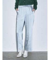 MIDIUMISOLID for Ladies センタープレスサテンイージーパンツ