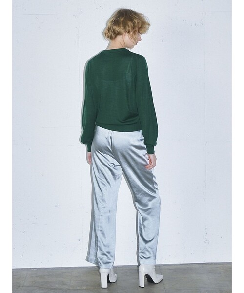 MIDIUMISOLID（ミディウミソリッド）の「MIDIUMISOLID for Ladies センタープレスサテンイージーパンツ（その他パンツ・レディース・グリーン/ブルー/ベージュ・38/36）」の10枚目の写真