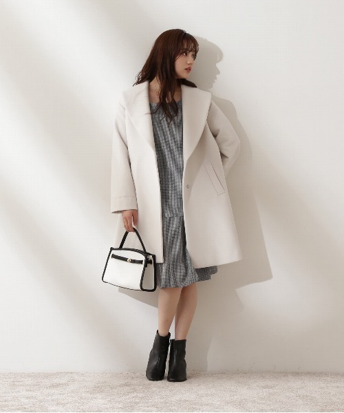 PROPORTION BODY DRESSING（プロポーションボディドレッシング）の「＜Ｅ＞ショールカラーミドルコート / 1212253900（チェスターコート・レディース・ピンク系その他/ブルー系その他/オフホワイト・SMALL/MEDIUM）」の4枚目の写真