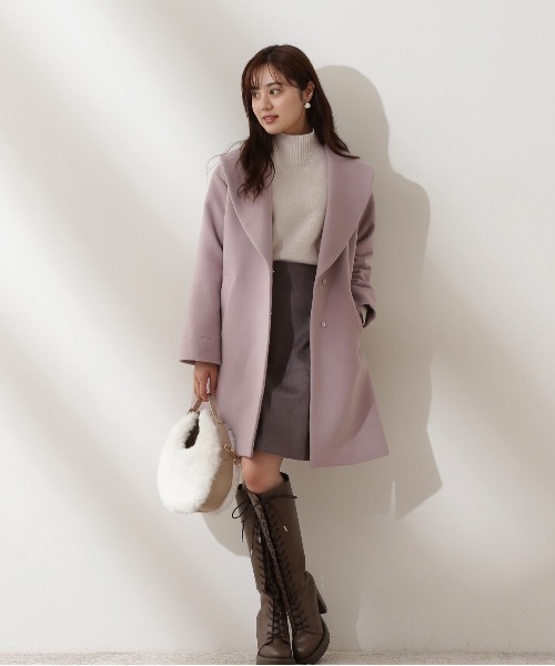 PROPORTION BODY DRESSING（プロポーションボディドレッシング）の「＜Ｅ＞ショールカラーミドルコート / 1212253900（チェスターコート・レディース・ピンク系その他/ブルー系その他/オフホワイト・SMALL/MEDIUM）」の13枚目の写真