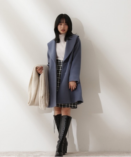 PROPORTION BODY DRESSING（プロポーションボディドレッシング）の「＜Ｅ＞ショールカラーミドルコート / 1212253900（チェスターコート・レディース・ピンク系その他/ブルー系その他/オフホワイト・SMALL/MEDIUM）」の7枚目の写真