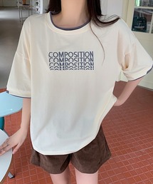 ロゴ刺繍レイヤードTシャツ