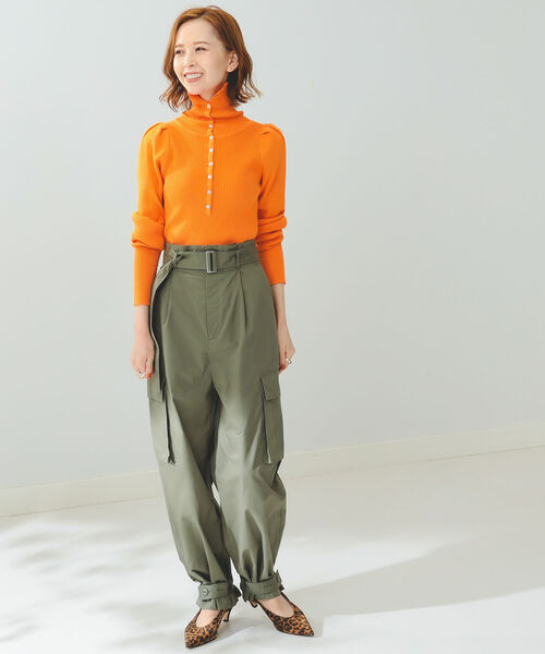 B:MING by BEAMS（ビーミングバイビームス）の「B:MING by BEAMS / スタンド ヘンリー プルオーバー 22AW（ニット/セーター・レディース・オレンジ/ブルー/ホワイト×ネイビー/ブラック×ベージュ・FREE）」の7枚目の写真