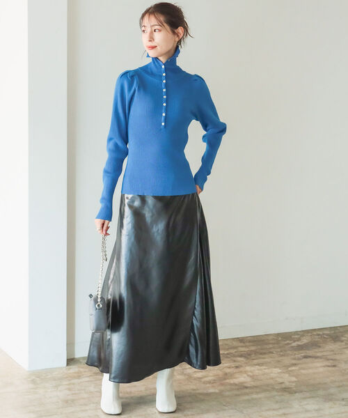 B:MING by BEAMS（ビーミングバイビームス）の「B:MING by BEAMS / スタンド ヘンリー プルオーバー 22AW（ニット/セーター・レディース・オレンジ/ブルー/ホワイト×ネイビー/ブラック×ベージュ・FREE）」の14枚目の写真