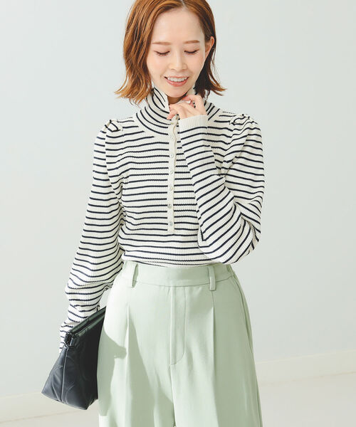 B:MING by BEAMS（ビーミングバイビームス）の「B:MING by BEAMS / スタンド ヘンリー プルオーバー 22AW（ニット/セーター・レディース・オレンジ/ブルー/ホワイト×ネイビー/ブラック×ベージュ・FREE）」の20枚目の写真