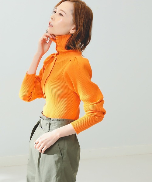 B:MING by BEAMS（ビーミングバイビームス）の「B:MING by BEAMS / スタンド ヘンリー プルオーバー 22AW（ニット/セーター・レディース・オレンジ/ブルー/ホワイト×ネイビー/ブラック×ベージュ・FREE）」の10枚目の写真