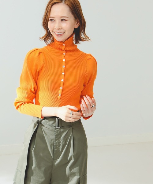 B:MING by BEAMS（ビーミングバイビームス）の「B:MING by BEAMS / スタンド ヘンリー プルオーバー 22AW（ニット/セーター・レディース・オレンジ/ブルー/ホワイト×ネイビー/ブラック×ベージュ・FREE）」の21枚目の写真