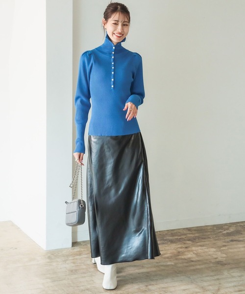 B:MING by BEAMS（ビーミングバイビームス）の「B:MING by BEAMS / スタンド ヘンリー プルオーバー 22AW（ニット/セーター・レディース・オレンジ/ブルー/ホワイト×ネイビー/ブラック×ベージュ・FREE）」の11枚目の写真