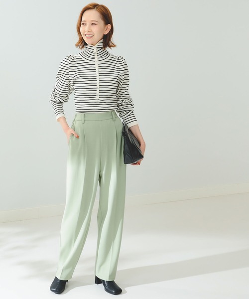 B:MING by BEAMS（ビーミングバイビームス）の「B:MING by BEAMS / スタンド ヘンリー プルオーバー 22AW（ニット/セーター・レディース・オレンジ/ブルー/ホワイト×ネイビー/ブラック×ベージュ・FREE）」の6枚目の写真