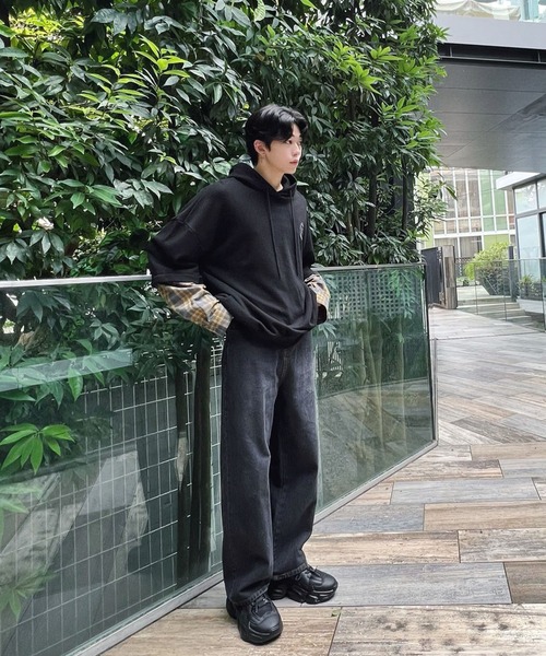 Figments（フィグメンツ）の「ルーズデニムパンツ（デニムパンツ・レディース・ブラック/ライトインディゴブルー・SMALL/MEDIUM/LARGE）」の15枚目の写真