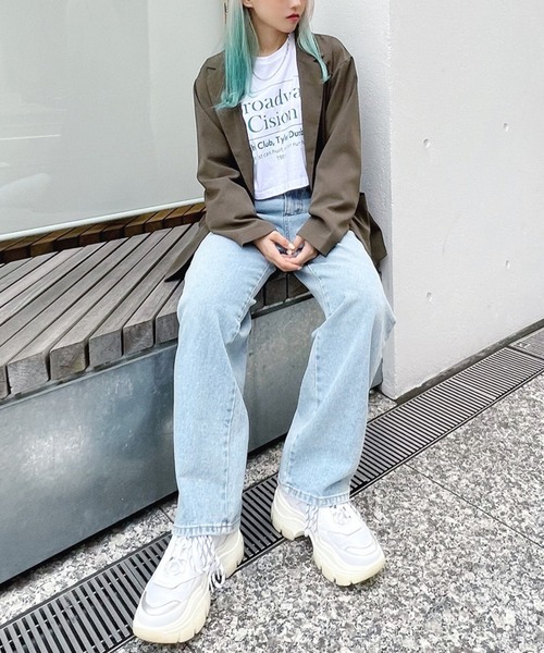 Figments（フィグメンツ）の「ルーズデニムパンツ（デニムパンツ・レディース・ブラック/ライトインディゴブルー・SMALL/MEDIUM/LARGE）」の11枚目の写真