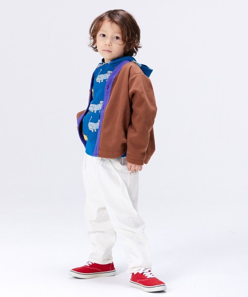 Life Support Products（ライフサポートプロダクツ）の「リサイクルフリースカーディガン（90～150cm）（カーディガン/ボレロ・キッズ・ブルー/ライトブルー/ブラウン・110/100/90/150/130/140/120）」の5枚目の写真